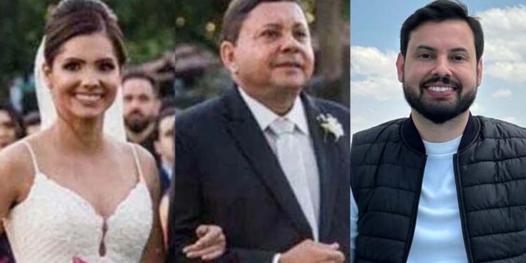 O empresário Sebastião Figueirôa (centro) e os filhos Suellen Figueirôa e Deyvson Figueirôa