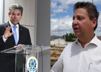 O ministro André de Paula e Charles Ribeiro, ex presidente do DETRAN