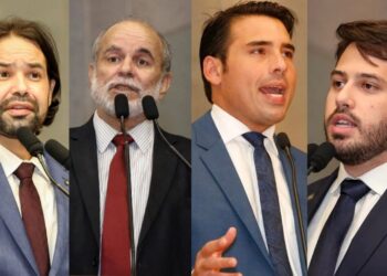 Da esquerda para direita, os deputados Diogo Moraes, Waldemar Borges, João Paulo Costa e Aglailson Victor