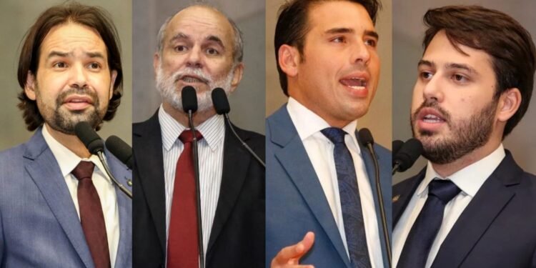 Da esquerda para direita, os deputados Diogo Moraes, Waldemar Borges, João Paulo Costa e Aglailson Victor