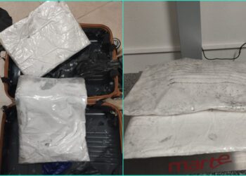 Mulher tentava embarcar para a França com a droga escondida na bagagem de mão.