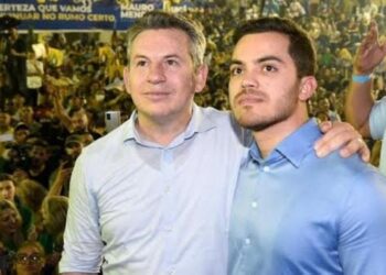 O governador do Mato Grosso, Mauro Mendes, e o filho Luís Mendes
