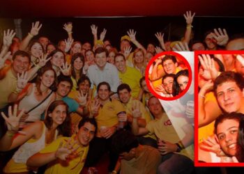 João Campos e Bruno de Andrade Lima, comemorando a reeleição de Geraldo Julio no Espaço 40