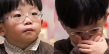 O pequeno Geum Ji Eun, de quatro anos