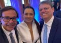 Ex-ministro Gilson Machado, sua esposa Sarita e o governador Tarcísio de Freitas