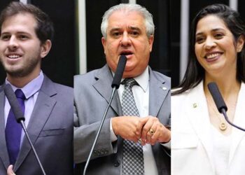 Pedro Campos (PSB), Augusto Coutinho (Republicanos) e Iza Arruda (MDB)