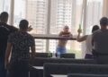 Testemunhas gravaram toda a cena dentro e fora do prédio