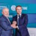 Os presidentes Lula e Emmanuel Macron na COP 28, em Dubai