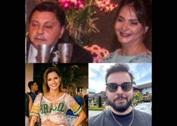 Sebastião Figueiroa, a esposa Sandra, e os filhos Davidson e Suellen (sentido horário)