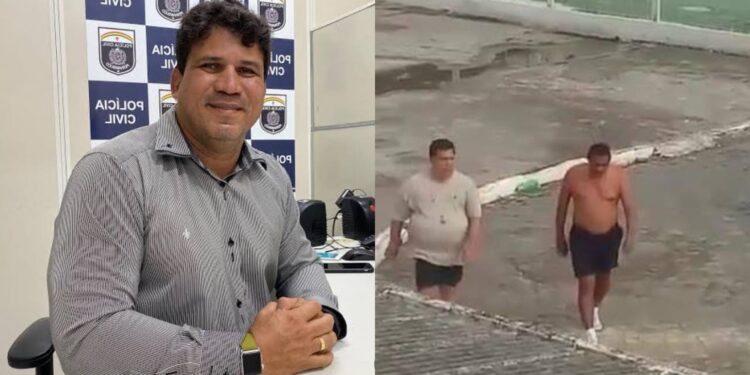 Rezende (dir.) vai usar tema da corrupção contra Lula Cabral (c/ camisa) que ficou preso no Cotel.