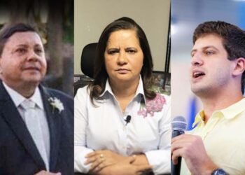 Sebastião Figueiroa, a prefeita Celia Sales e o prefeito João Campos