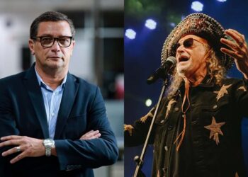 Laurindo Ferreira, diretor do JC e o músico Alceu Valença