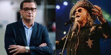 Laurindo Ferreira, diretor do JC e o músico Alceu Valença