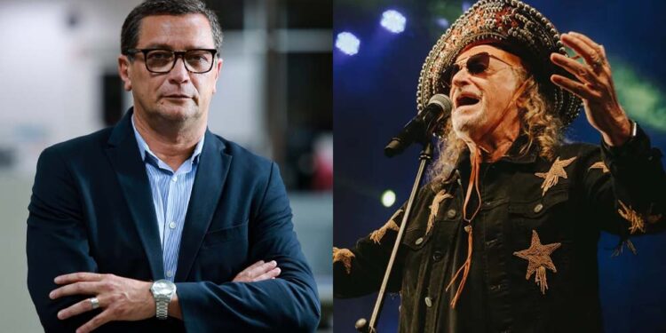 Laurindo Ferreira, diretor do JC e o músico Alceu Valença