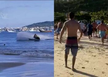 A confusão aconteceu neste domingo (7), em Bombinhas (SC)