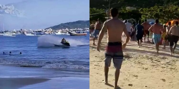 A confusão aconteceu neste domingo (7), em Bombinhas (SC)