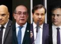 Alexandre de Moraes, Gilmar Mendes, Rodrigo Maia e Camilo Santana (Da esq. para dir.)