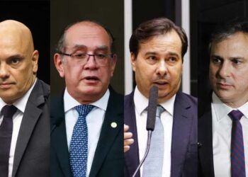 Alexandre de Moraes, Gilmar Mendes, Rodrigo Maia e Camilo Santana (Da esq. para dir.)