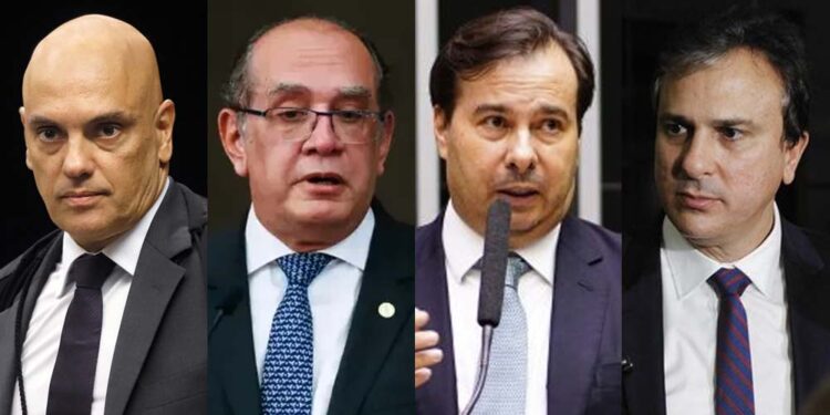 Alexandre de Moraes, Gilmar Mendes, Rodrigo Maia e Camilo Santana (Da esq. para dir.)