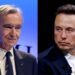 Os bilionários Bernard Arnault e Elon Musk (da esq. para dir.)