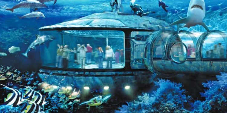 Projeto do Acquario prevê 25 tanques com animais, túneis submersos e simulador de submarino