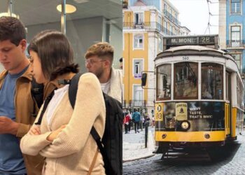 João Campos e Tábata Amaral na chegada ao Aeroporto de Lisboa