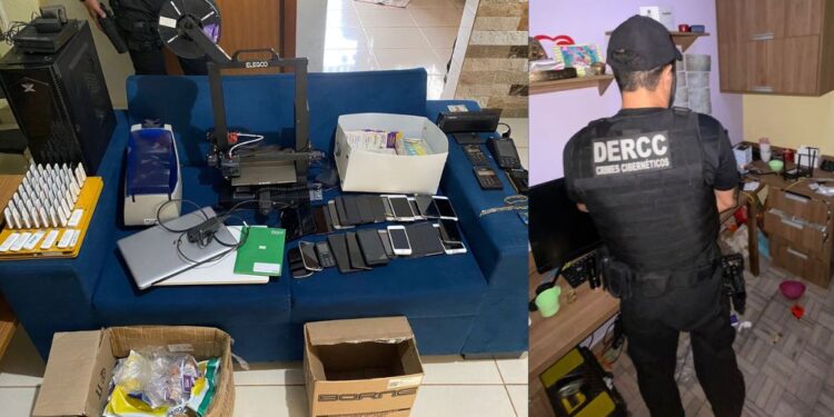 Material apreendido na operação "Invasor Digital". Foto: Divulgação