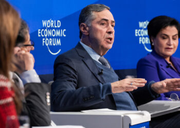 Luiz Roberto Barroso, presidente do STF, durante o Fórum Econômico Mundial em Davos-Klosters, Suíça.