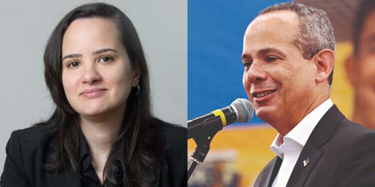 Maíra Fischer, Secretária de Finanças e o secretário de Educação, Frederico da Costa Amâncio
