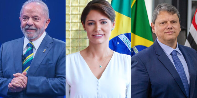 Pesquisa do PL mostra uma disputa entre Lula, Michelle e Tarcísio