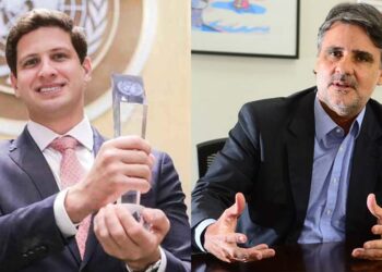 O prefeito João Campos (PSB) e o presidente estadual do MDB, Raul Henry