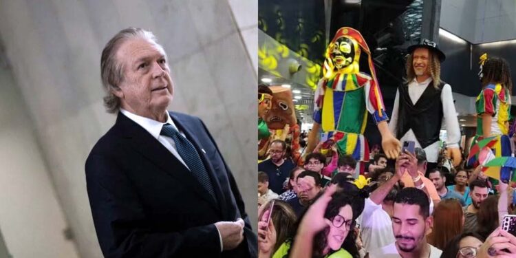 Deputado federal Luciano Bivar (UB) e o carnaval surpresa no Aeroporto do Recife