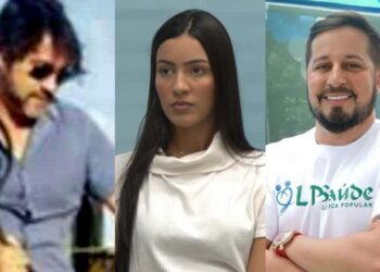 O médico Marlus, a paciente Amanda Oliveira e o dono Rodrigo Tavares