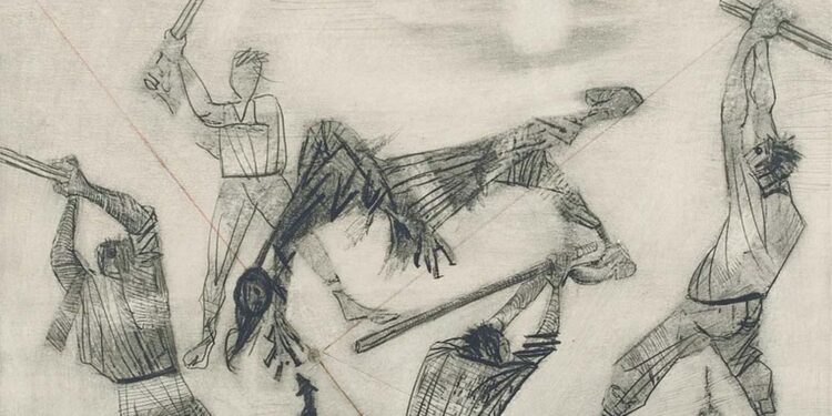 Malhando o Judas | Ilustração: Cândido Portinari