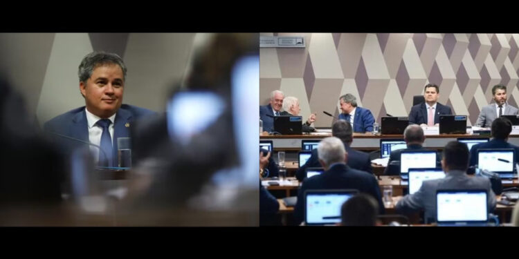 O relator senador Efraim Filho (União-PB), durante votação do texto na CCJ