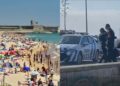 Policiais retiram corpo de vítima morta em Carcavelos, Lisboa
