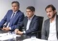 Efraim Filho (PB), ACM Neto (BA) e Antônio Rueda (SP) na reunião de hoje