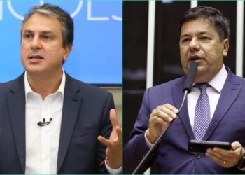 O secretário da Educação Camilo Santana e o deputado Mendonça Filho.