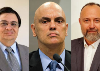 O colunista Rudolfo Lago (esquerda) escreve sobre a analíise do  advogado Melilo Diniz (direita) sobre  Moraes(centro) e a Lava Jato