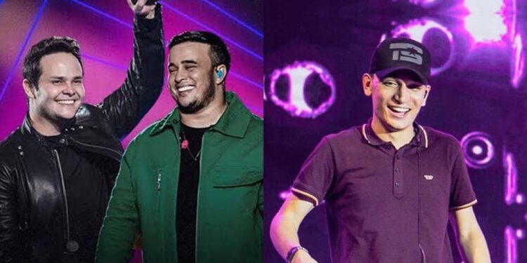 A dupla Matheus & Kauan e o forrozeiro João Gomes