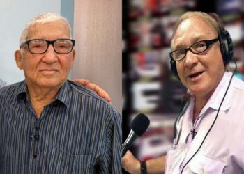 Os jornalista Lenivaldo Aragão (esq.) e o radialista Luciano Duarte (dir.)