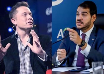 O bilionário americano Elon Musk, e Jorge Messias (AGU)