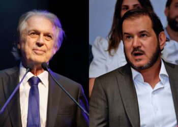 O deputado federal Luciano Bivar (UB) e o advogado Antônio Rueda (UB)