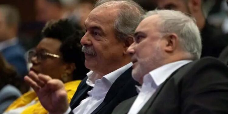 O presidente do BNDES Aloizio Mercadante e da Petrobrás, Jean Paul Prates