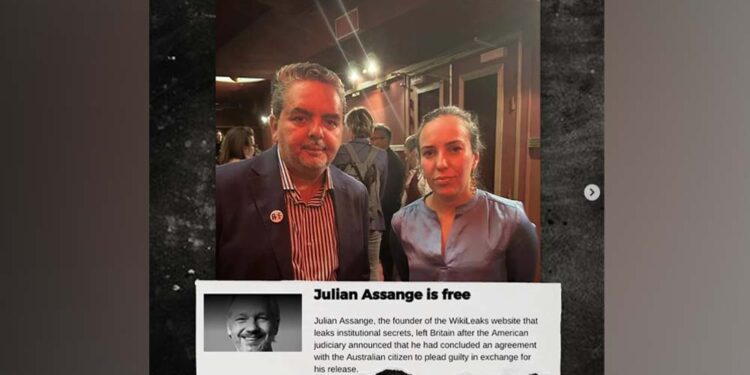 Ricardo Antunes e Stella Assange