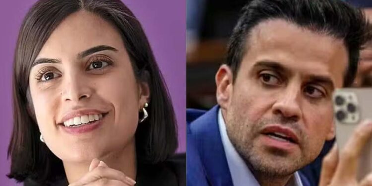 Tabata Amaral rebateu Pablo Marçal, adversário na disputa pela Prefeitura de São Paulo — Foto: Edilson Dantas e Brenno Carvalho