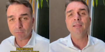 Senador Flávio Bolsonaro nega acusações de espionagem da Abin contra auditores da Receita Federal.