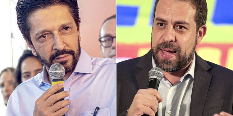 Ricardo Nunes (MDB) à esquerda,, e Guilherme Boulos (PSOL), à direita, seguem estáveis na disputa