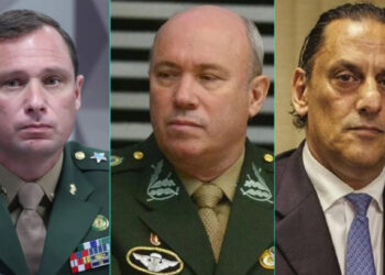 Mauro Cid e seu pai o general Mauro Cesar Lourena Cid e o advogado Frederick Wassef. (Foto: Reprodução)