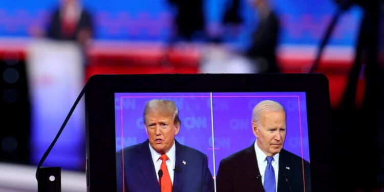 Biden admite 'erro' ao pedir que Trump fosse colocado 'no alvo' e defende sua capacidade mental.